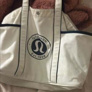 lululemon athletica Cream and Black Tote